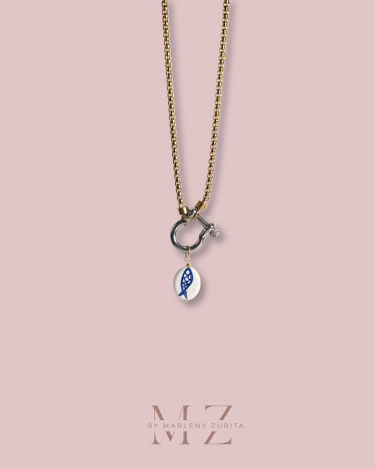 Blue Fish Charm Necklace