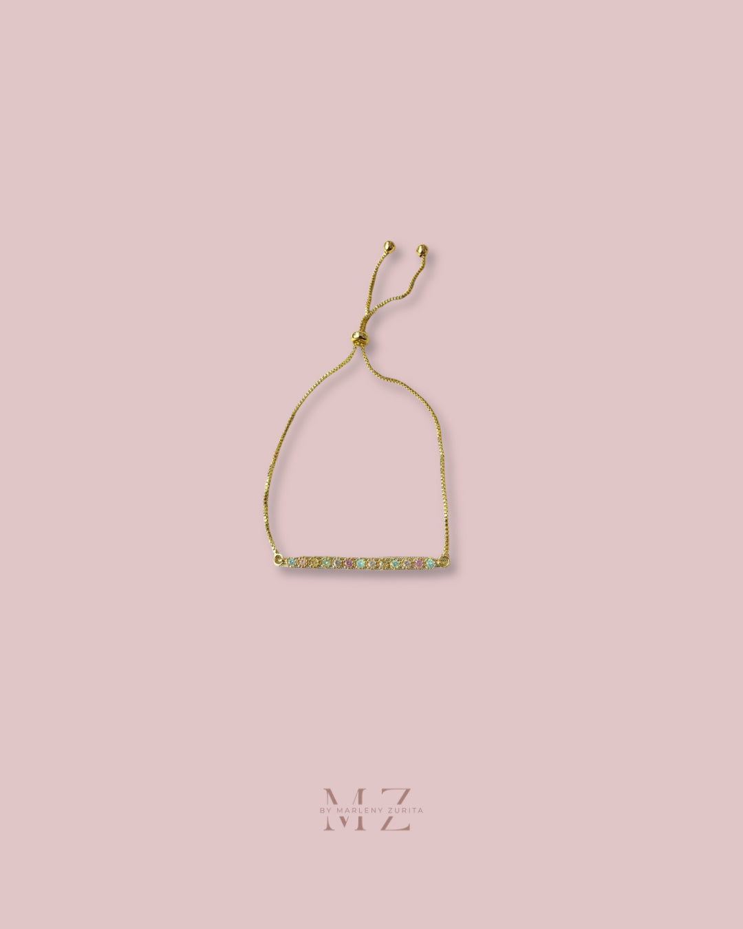 Multicolor Adjustable Gold Bracelet
