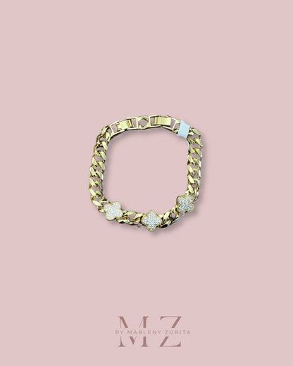 Clover Crystal Chunky Bracelet