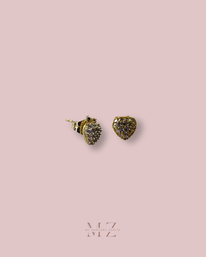 Gold Heart Stud Earring