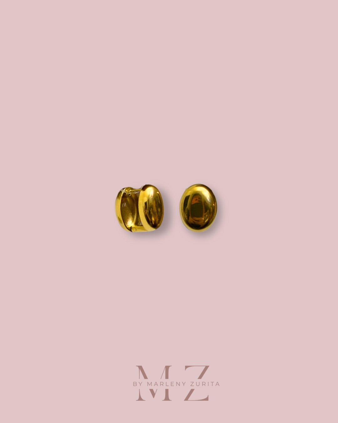 Gold Oval Earrings