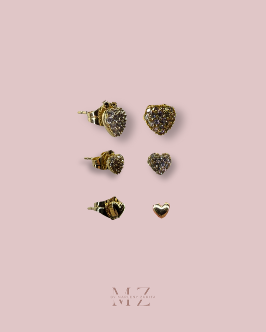 Gold Heart Stud Earring