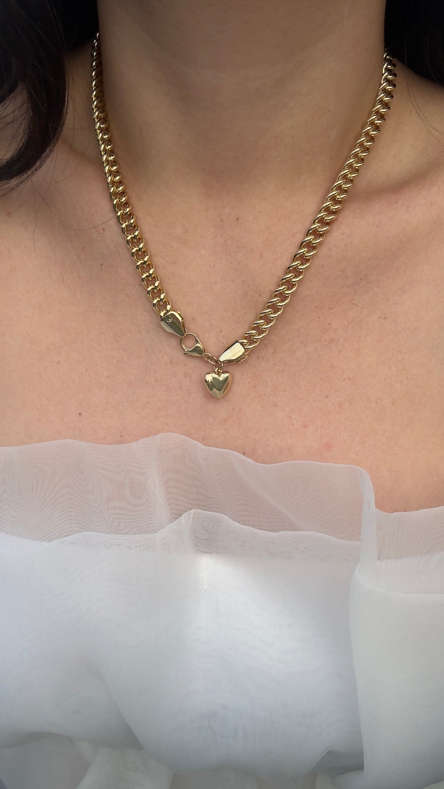 Gold Heart Chunky Necklace