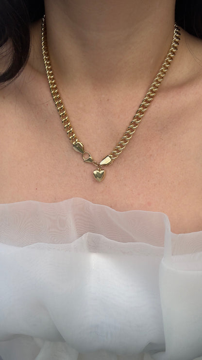 Gold Heart Chunky Necklace