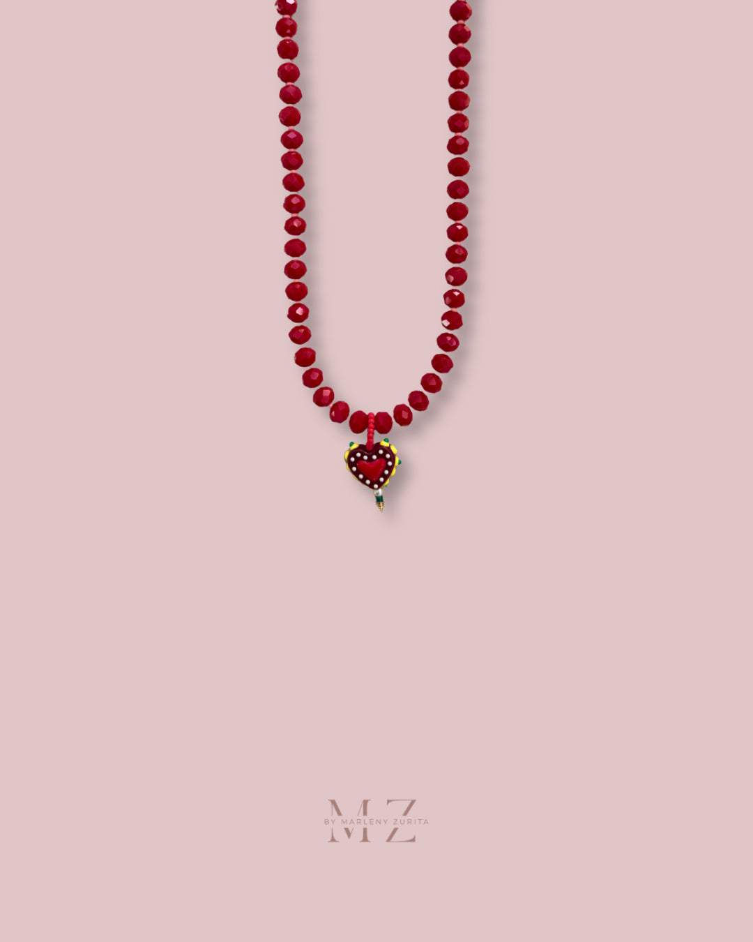 Crystal Funky Heart Necklace