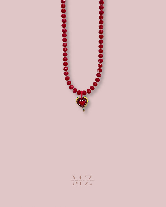 Crystal Funky Heart Necklace