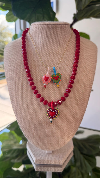 Crystal Funky Heart Necklace