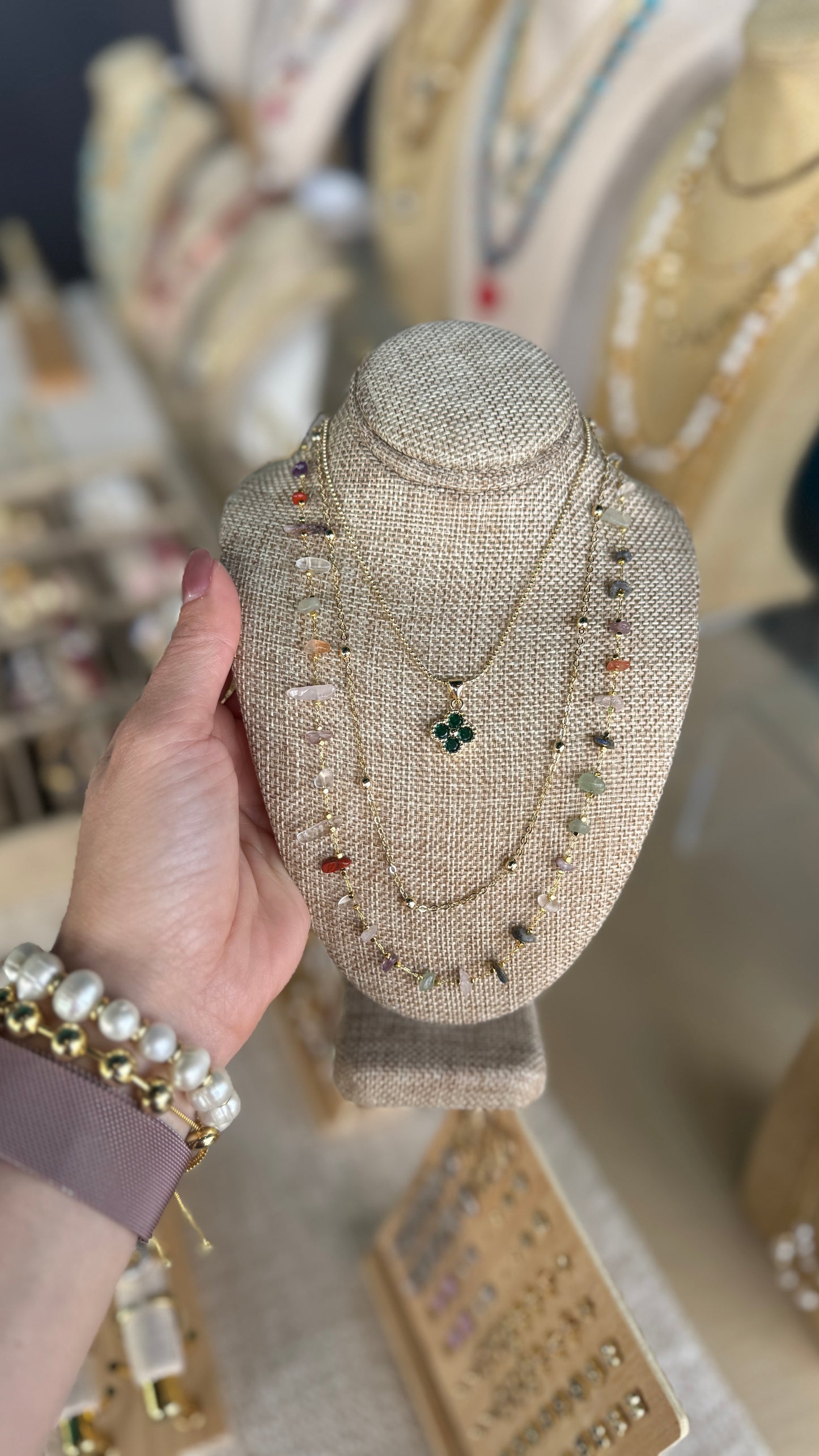 Clover Crystal Necklace
