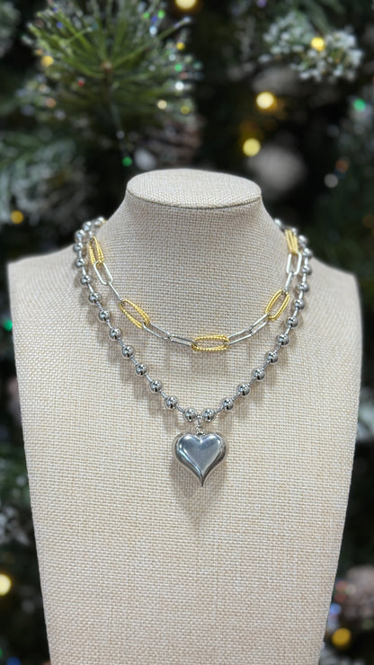 Big Heart Bead Necklace