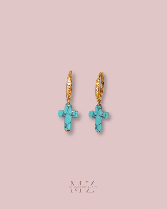 Crystal Cross Earring