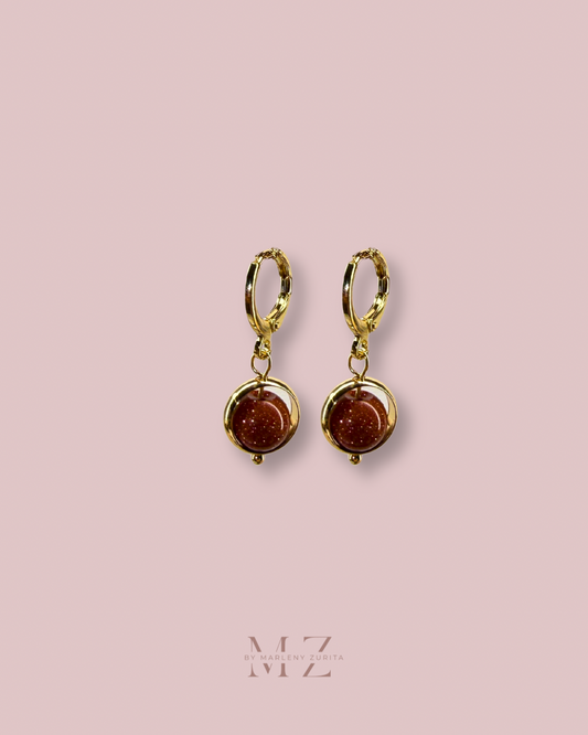 Goldstone Earring