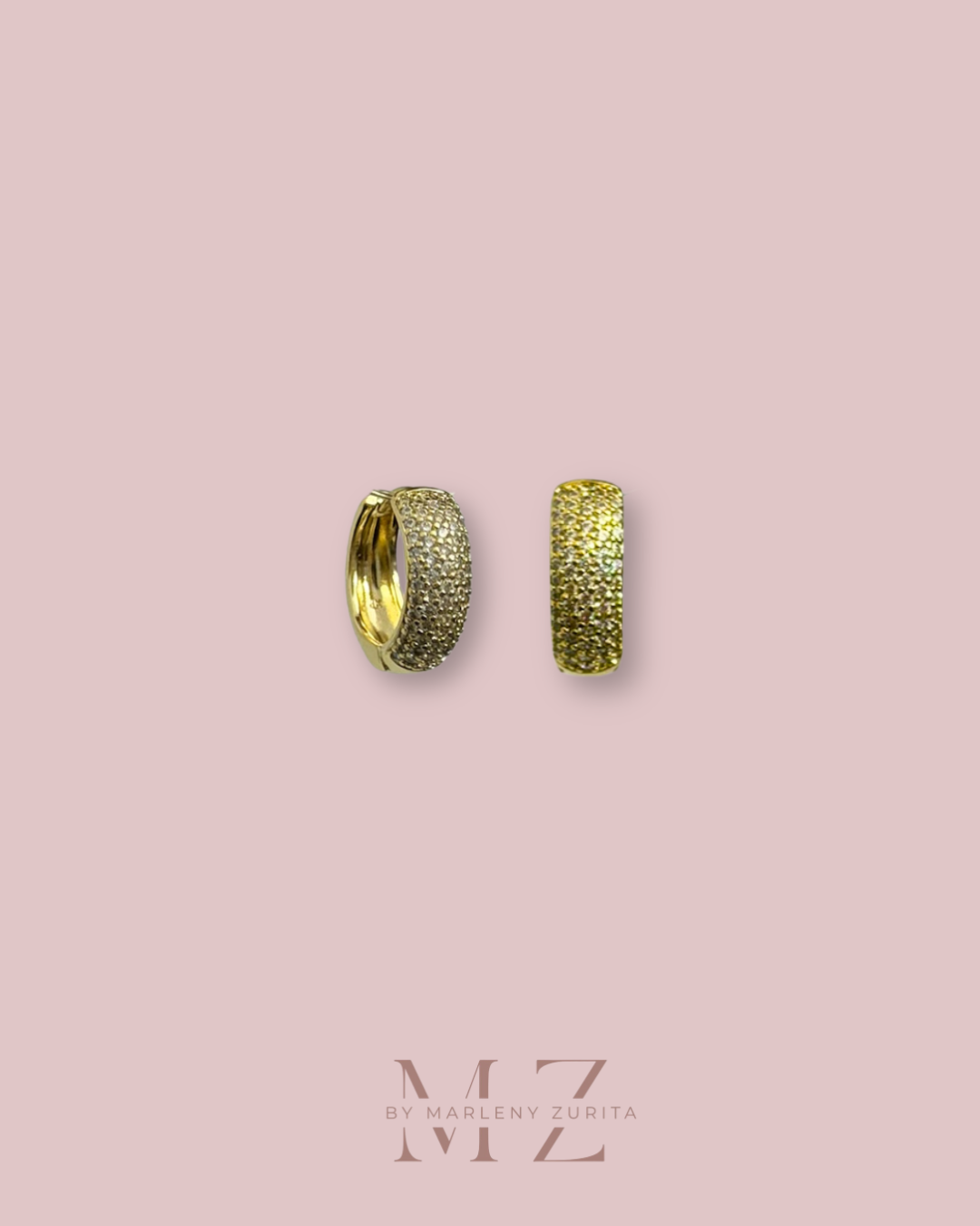 Crystal Hoop Gold Earring