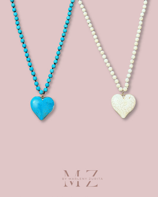 Heart Stone Long Necklace