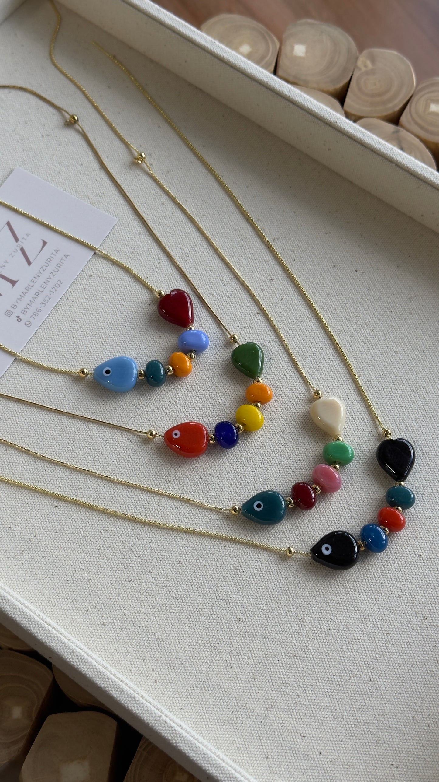Ceramic Fish Gold Necklace