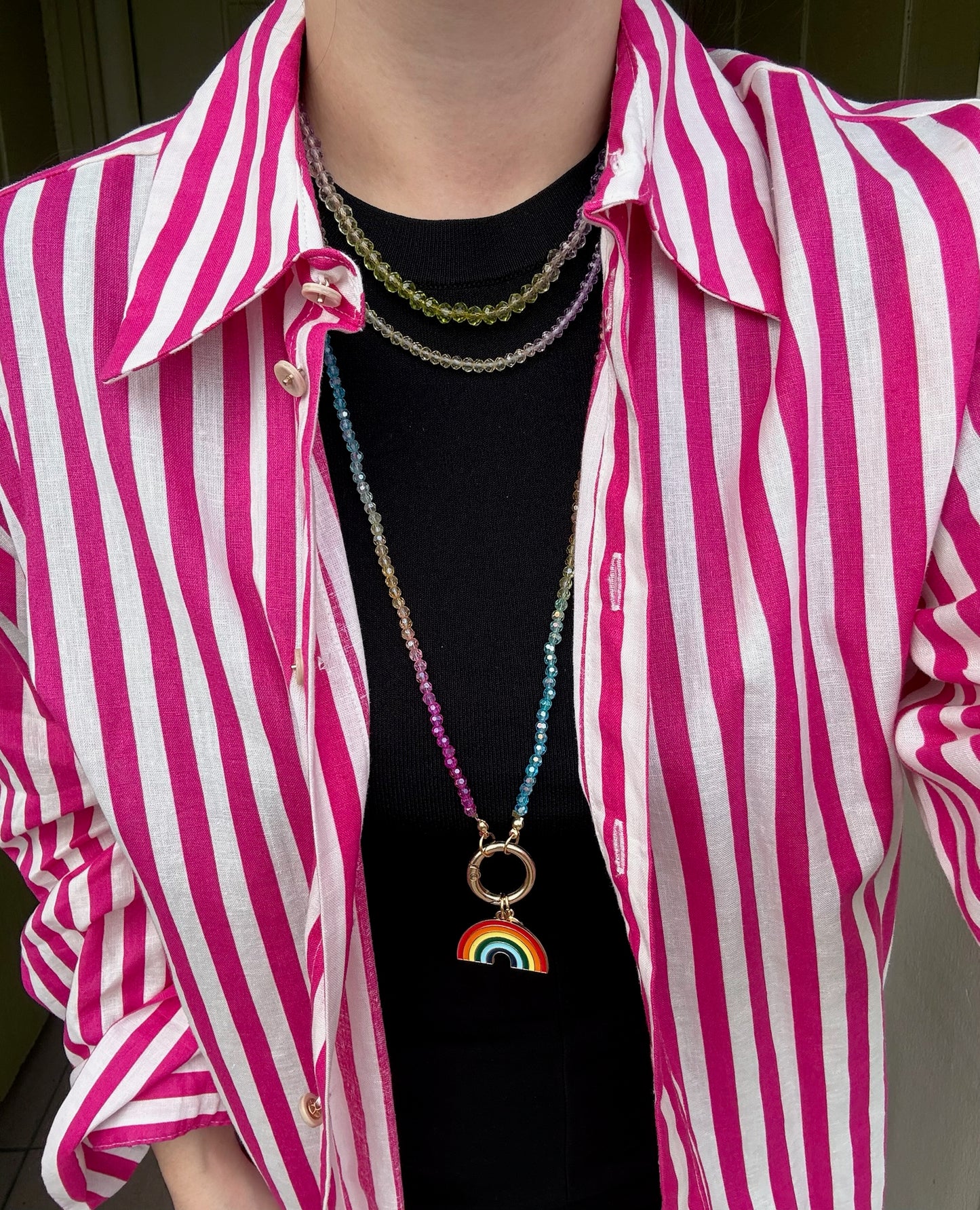 Rainbow Long Crystal Necklace