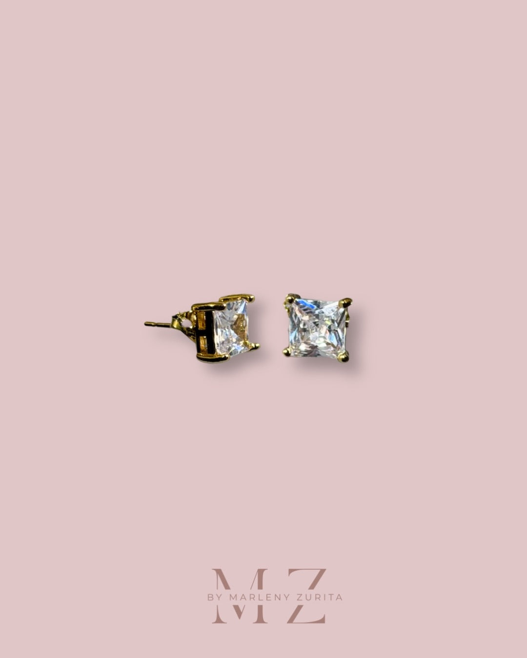 Square Crystal Stud Earrings