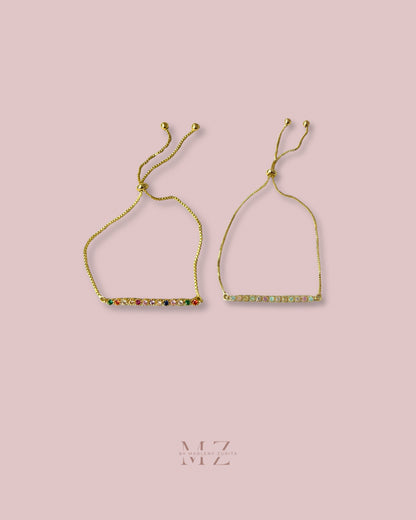 Multicolor Adjustable Gold Bracelet