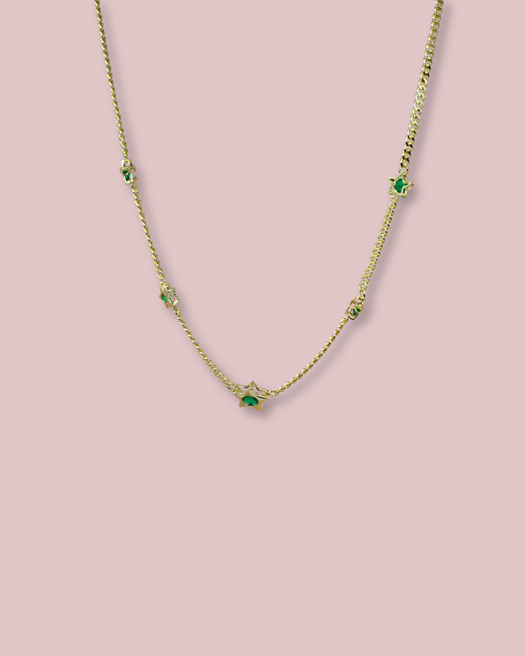 Star Green Gold Necklace