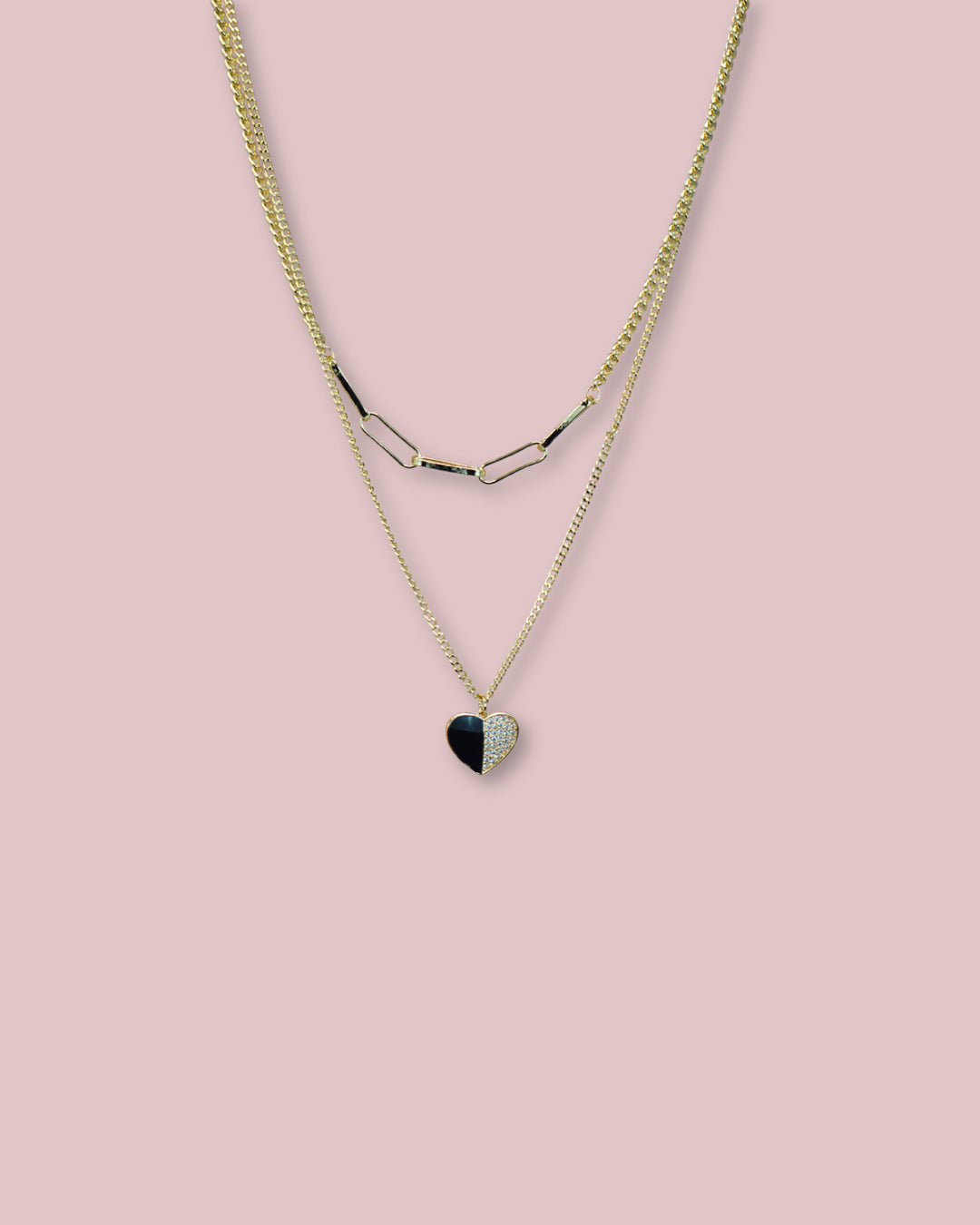 Heart Double Chain Necklace