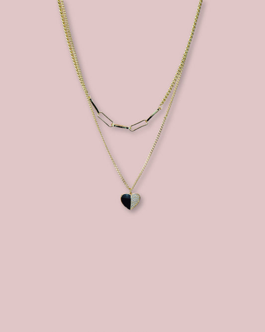 Heart Double Chain Necklace