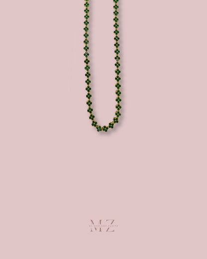 Clover Crystal Gold Necklace
