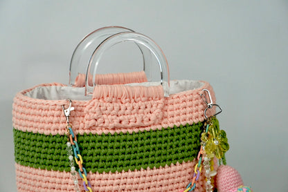 Crochet Plastic Handle Bag
