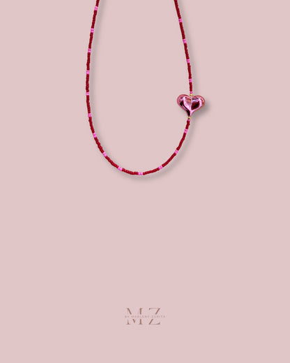 Funky Heart Bead Necklace