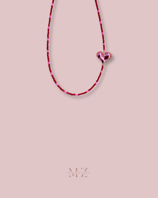 Funky Heart Bead Necklace
