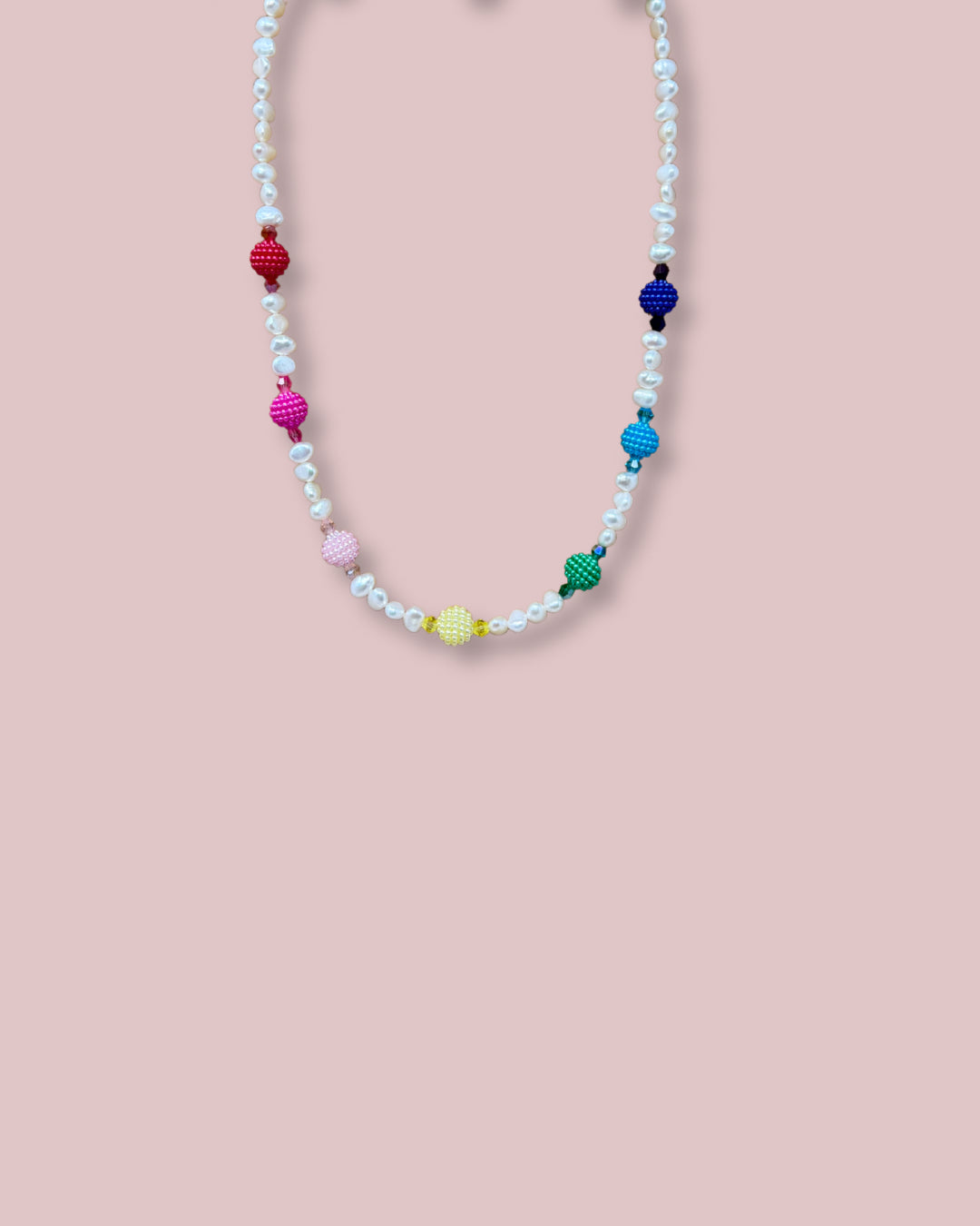 Rainbow Pearl Crystal Necklace