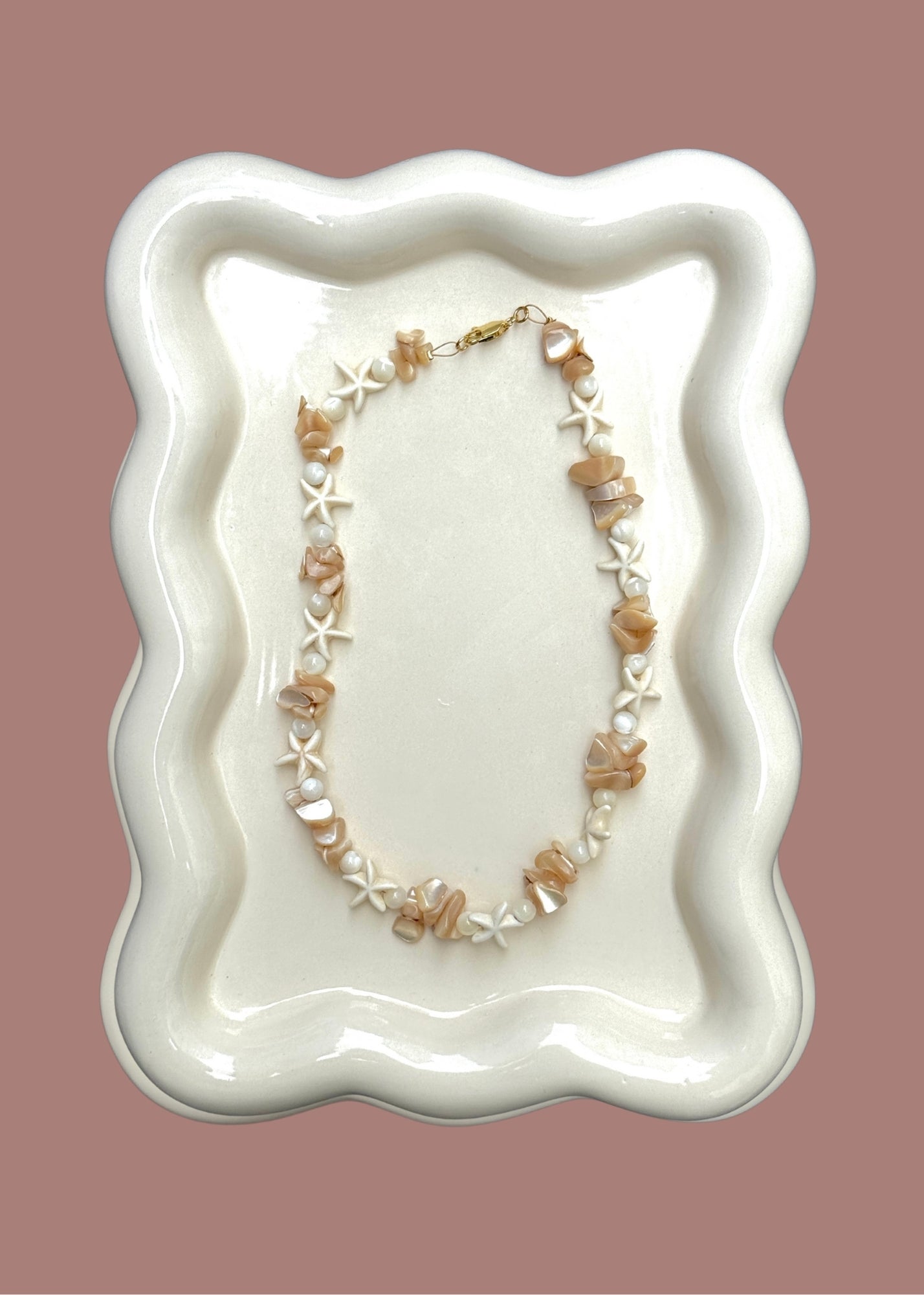 Mother of Pearl Coral Necklace