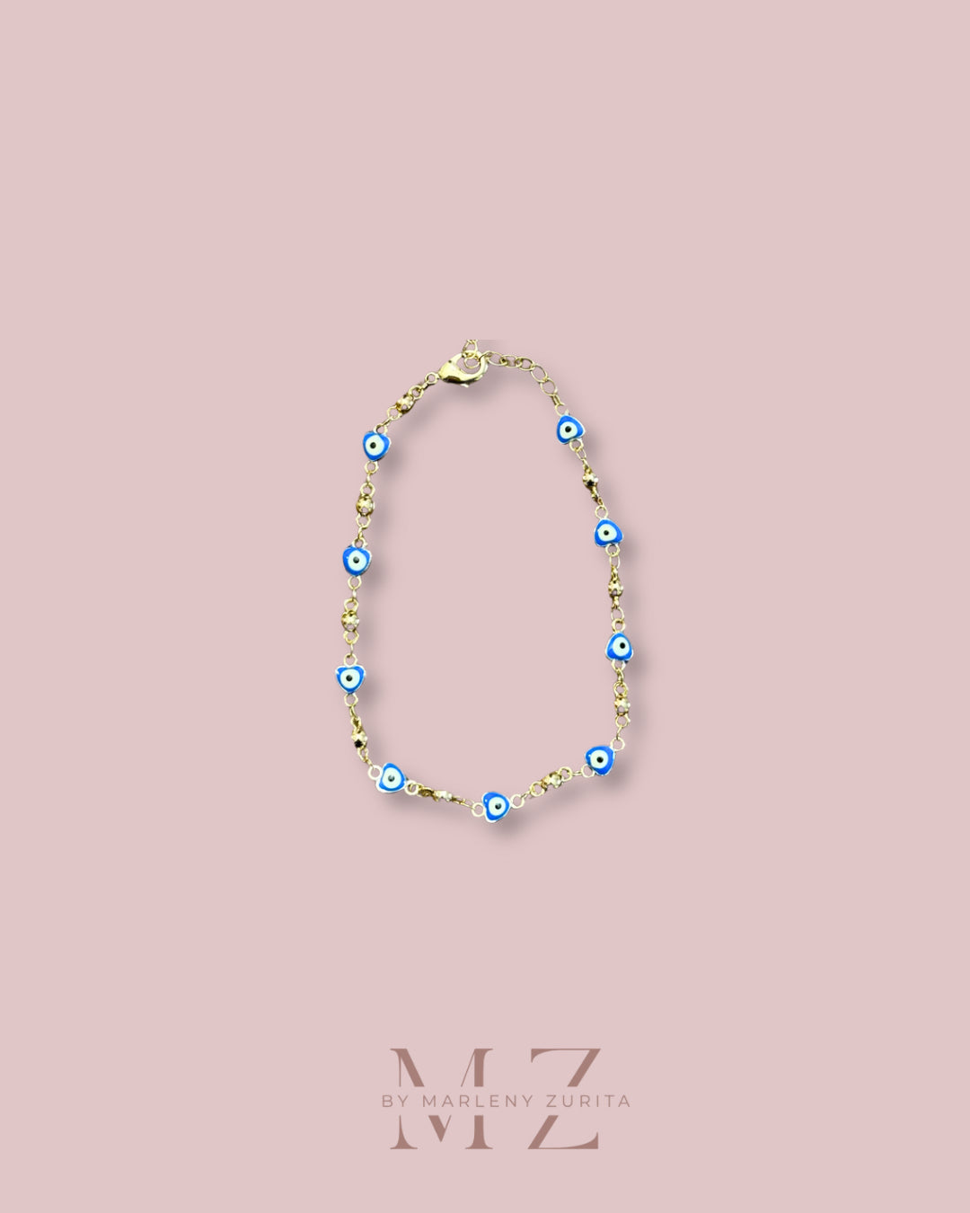 Evil eye Blue Gold Bracelet