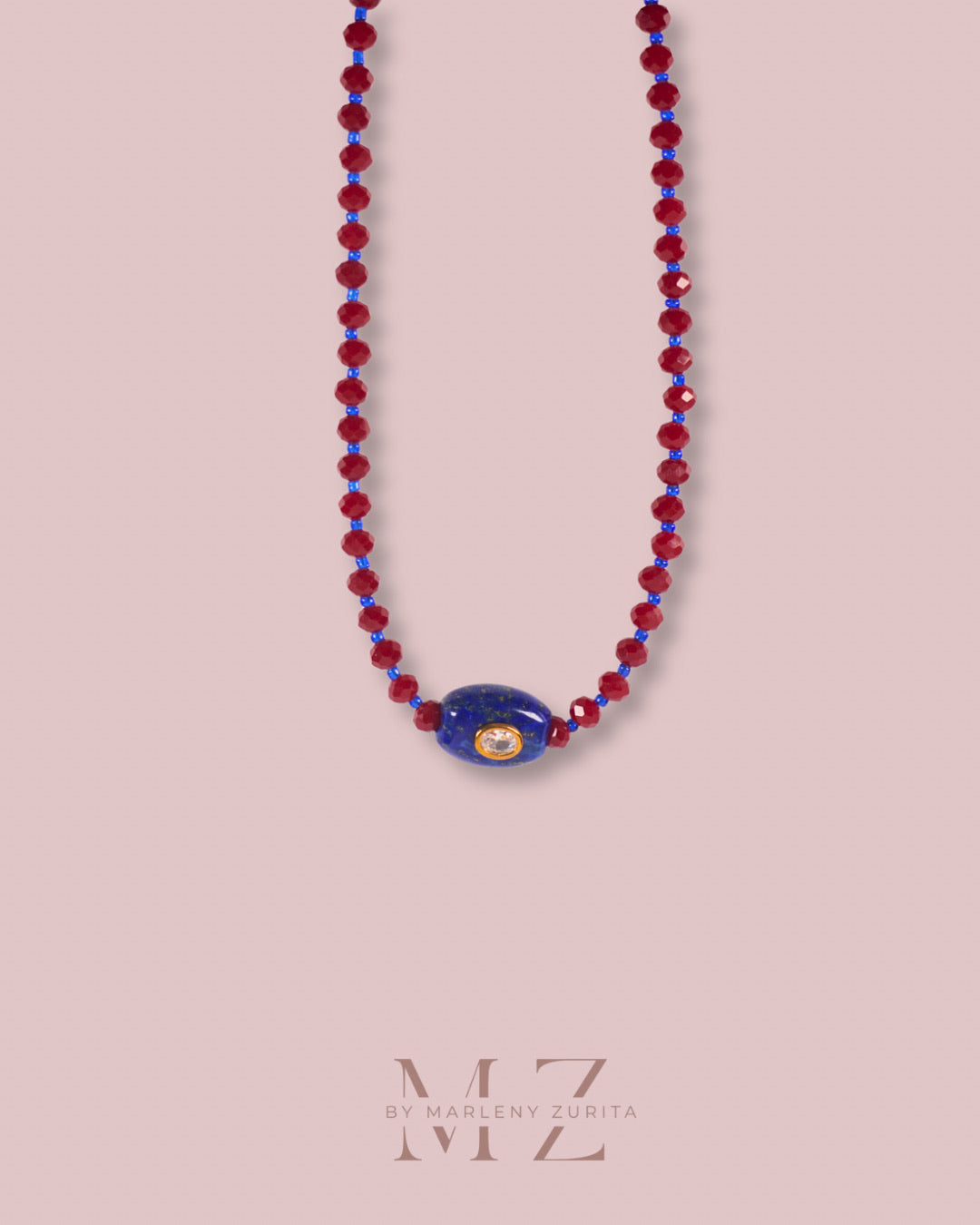 Ruby Blue Necklace