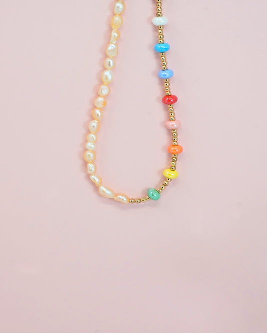 Rainbow Pearl Necklace
