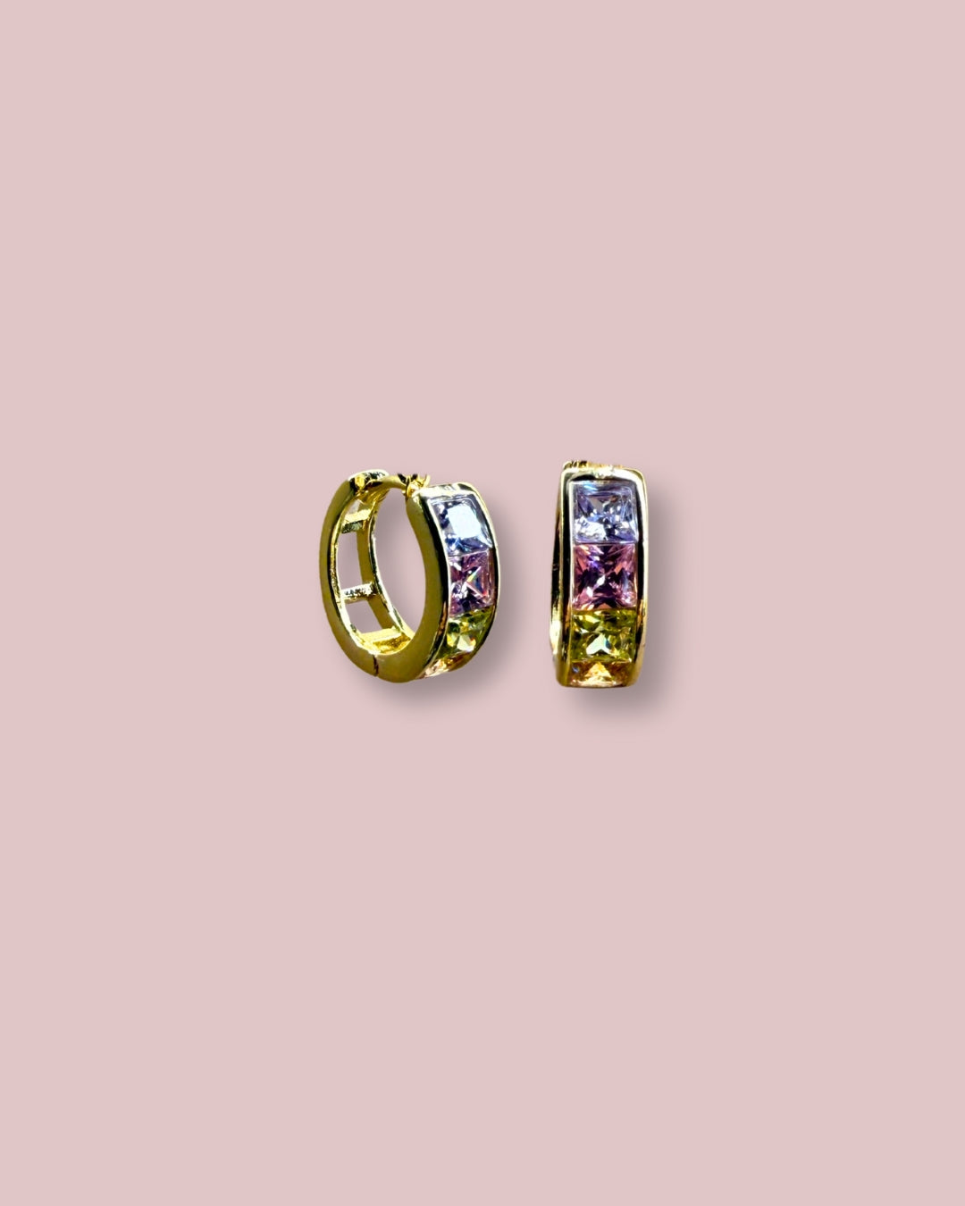 Gold Crystal Rainbow Earring