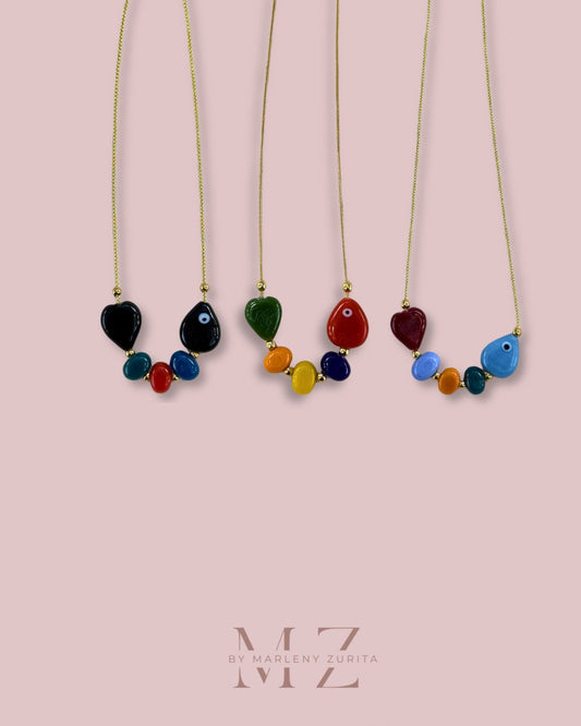 Ceramic Fish Gold Necklace