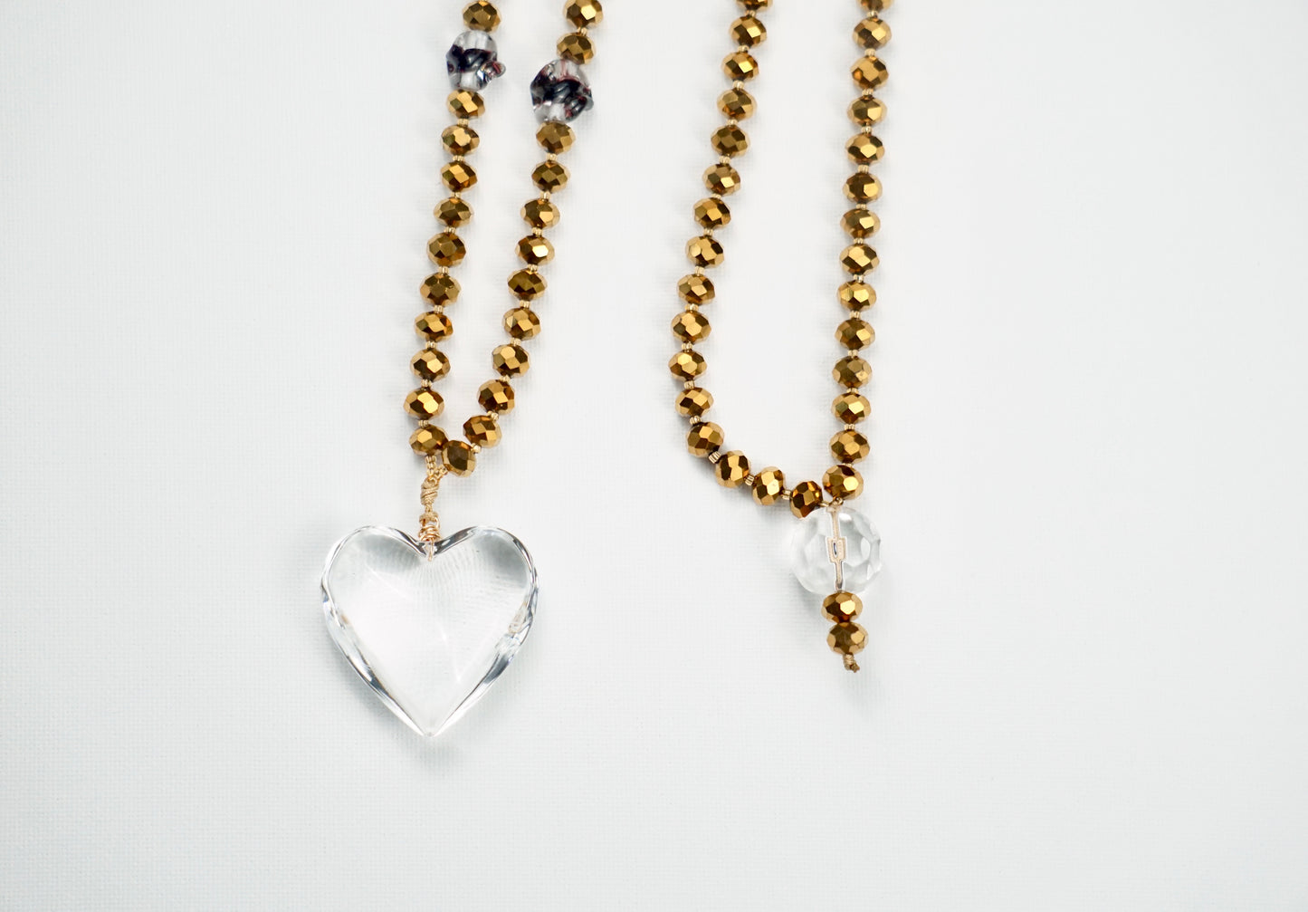 Double Heart Crystal Necklace