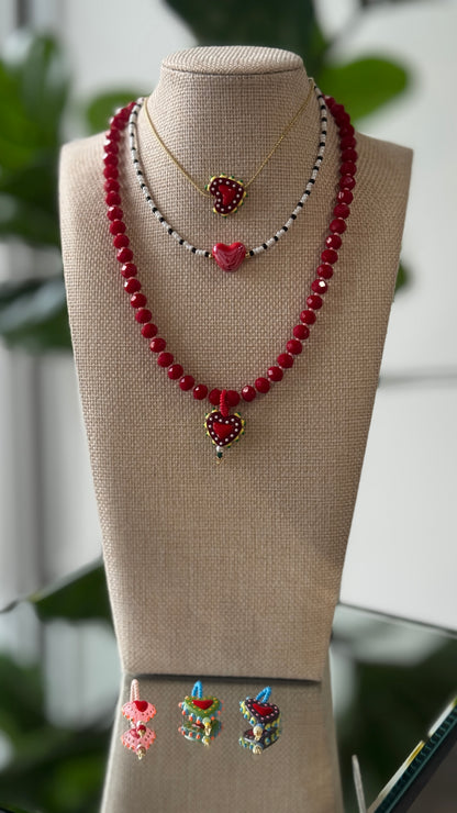 Crystal Funky Heart Necklace
