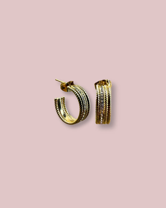 Gold Round Earring