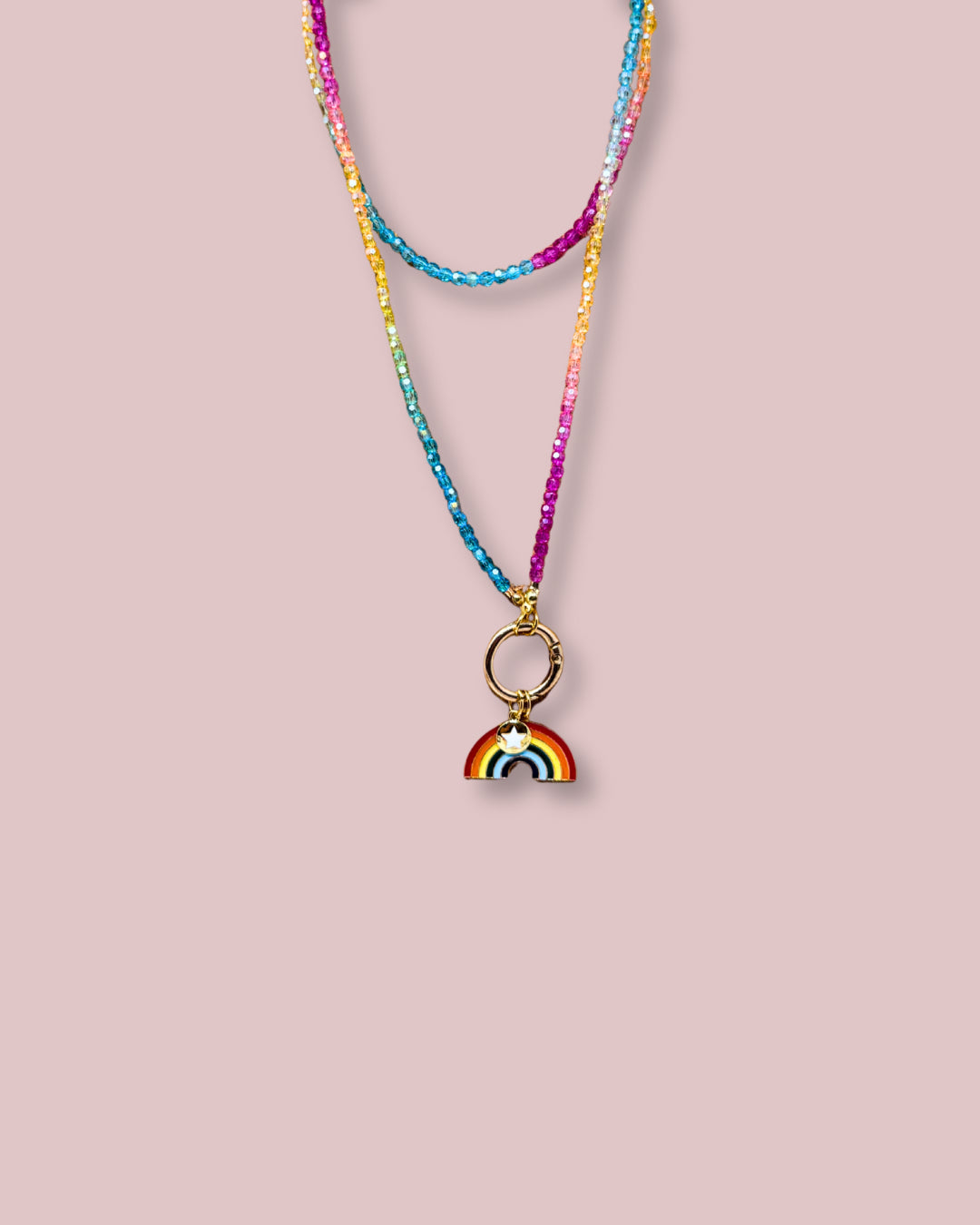 Rainbow Long Crystal Necklace