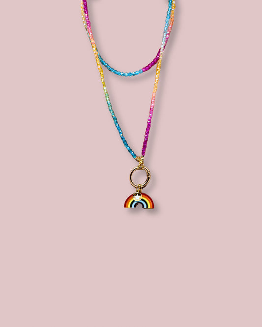 Rainbow Long Crystal Necklace