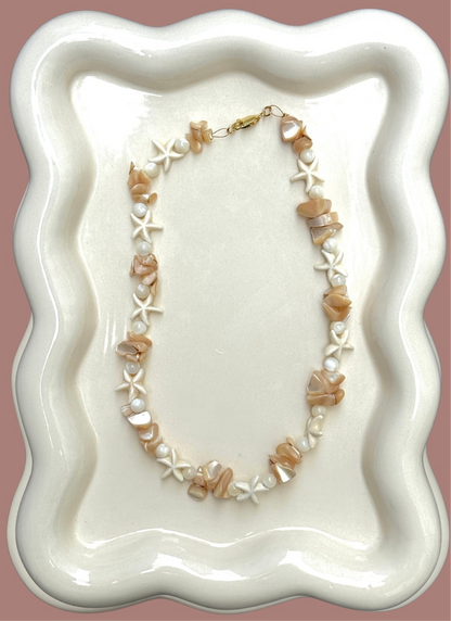 Mother of Pearl Coral Necklace