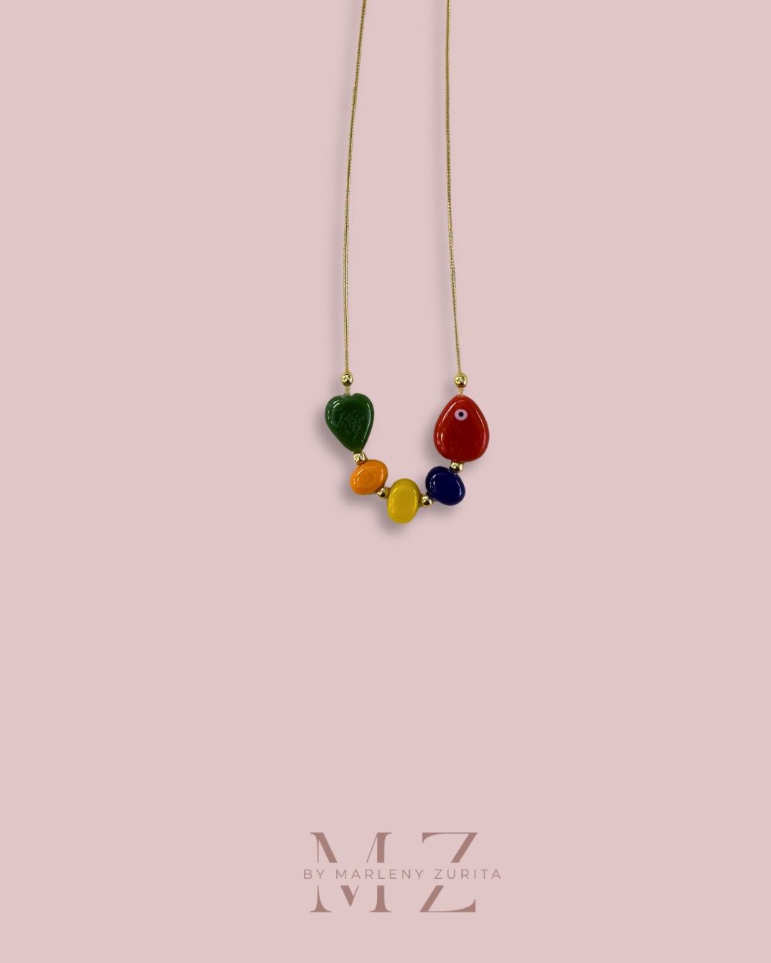 Ceramic Fish Gold Necklace