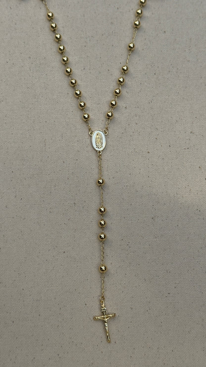 Golden Rosary Necklace