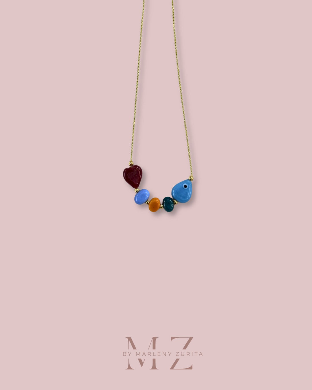 Ceramic Fish Gold Necklace