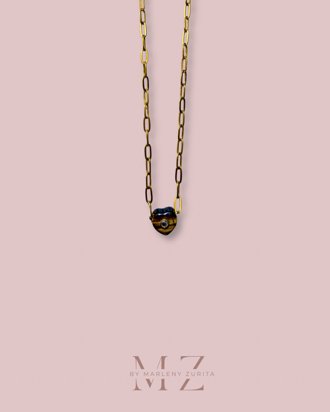 Tiger Eye Heart Necklace