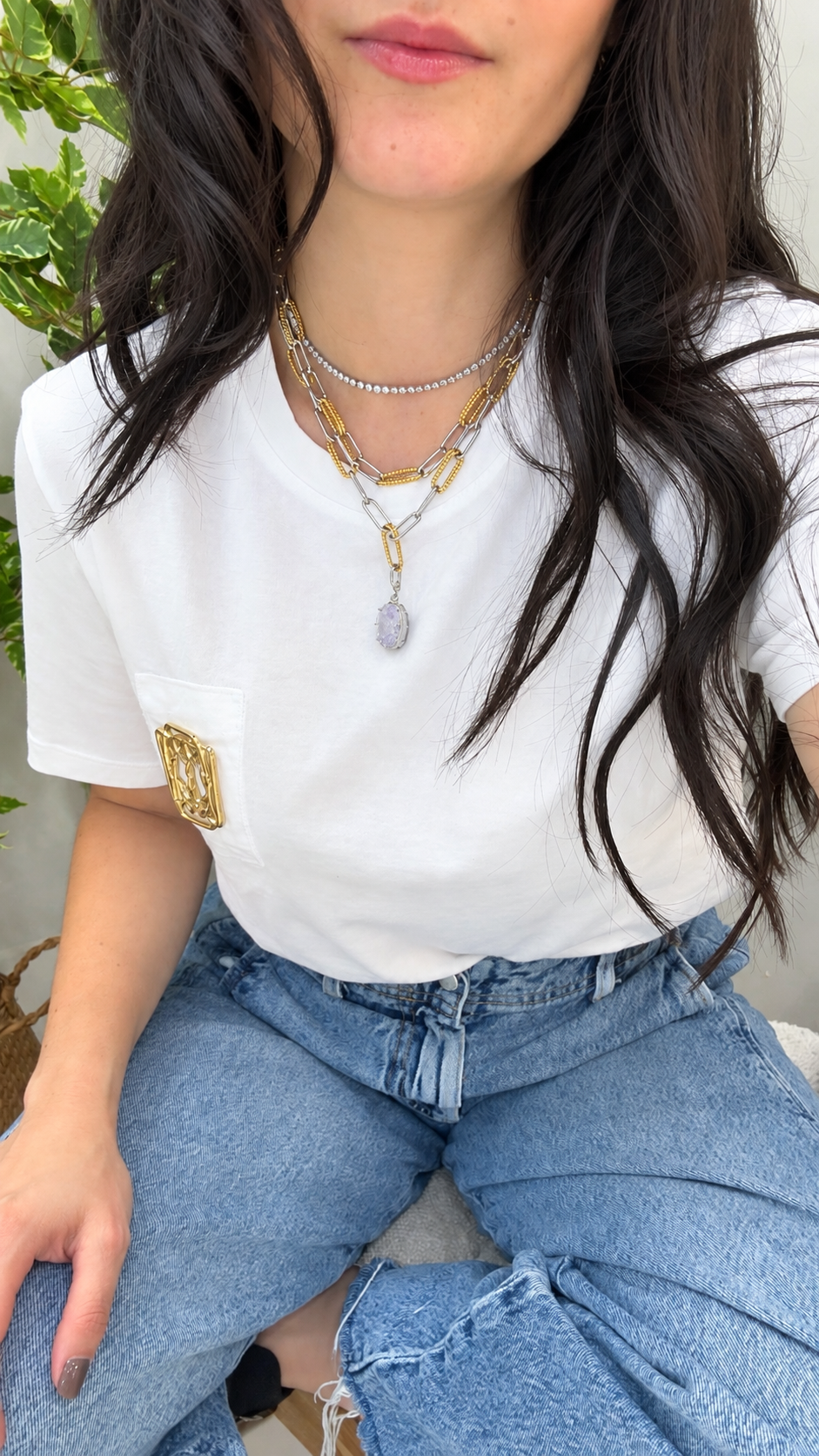Two Tone Crystal Necklace