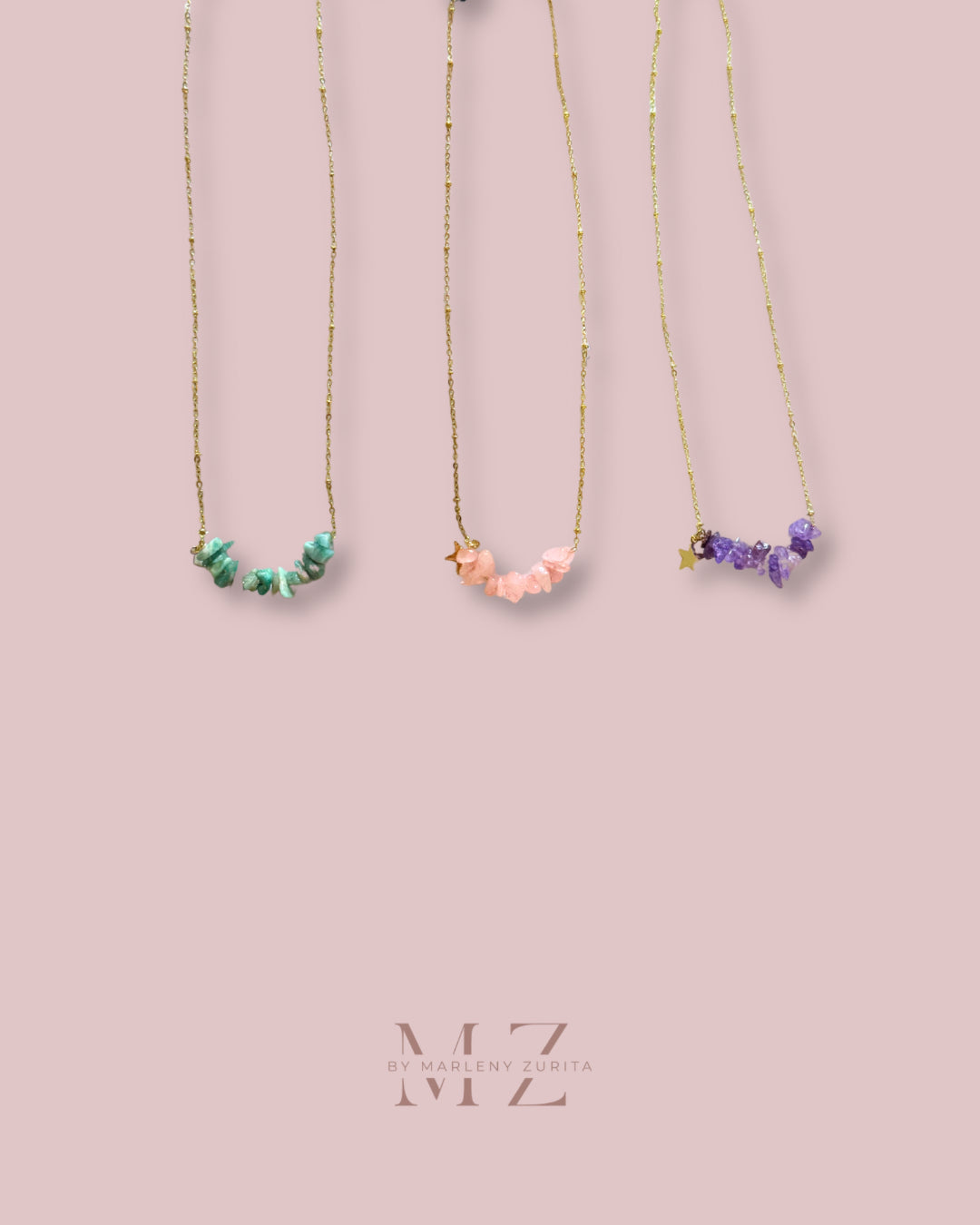 Natural Stone Gold Necklace