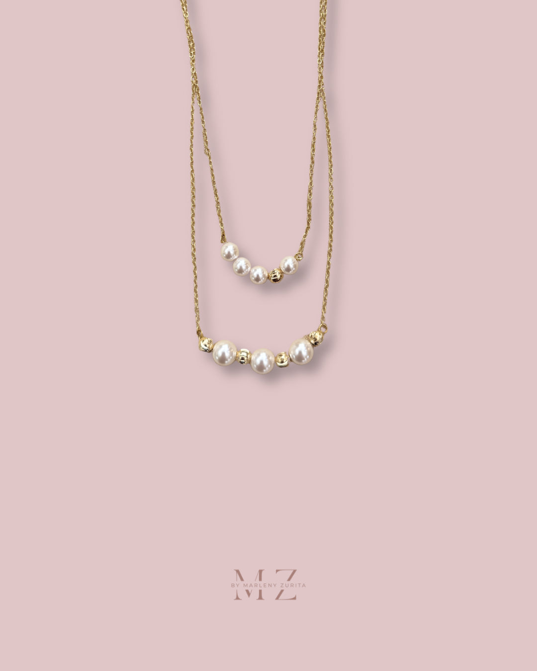 Double Chain Pearl Necklace