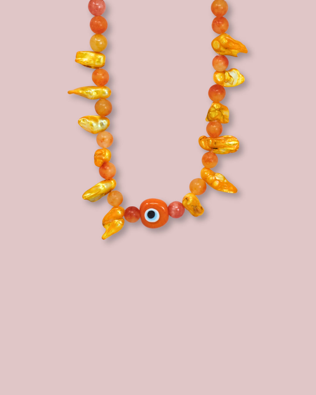 Pearl Evil Eye Necklace