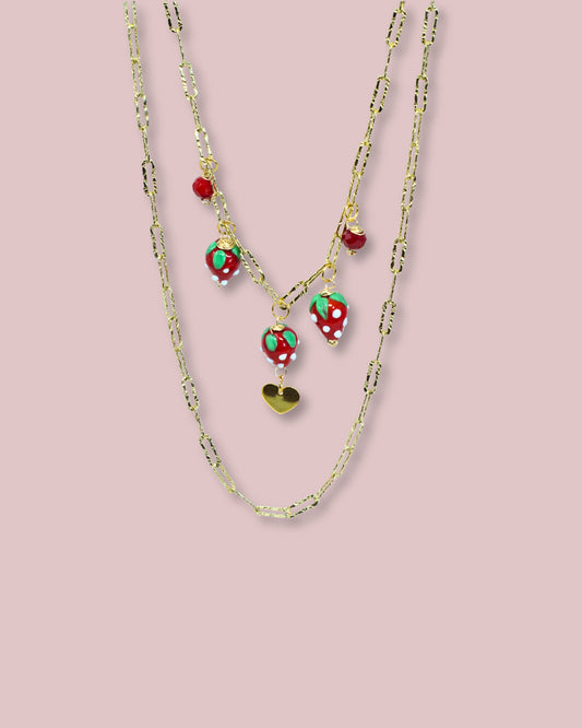 Strawberry Layer Necklace